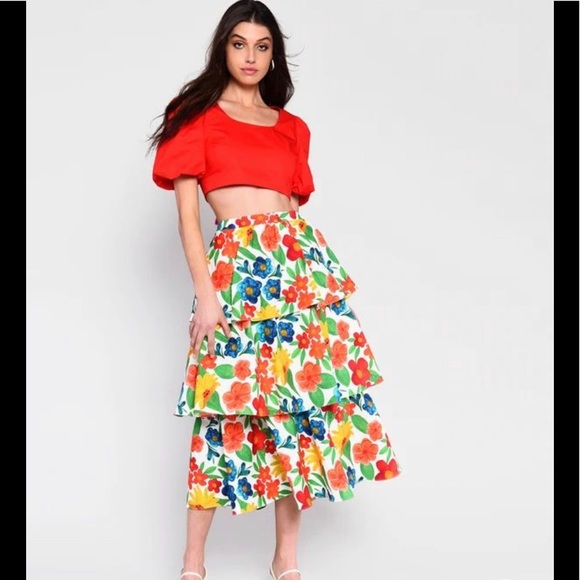 Glamorous Dresses & Skirts - Glamourous Floral Tiered Skirt size 4 NWT